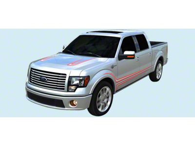 Harley Davision Edition Stripe Kit; Orange/Engine Turned Chrome (2011 F-150 Harley Davidson)