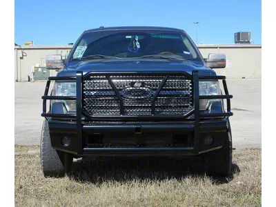 HD Replacement Front Bumper with Receiver Hitch; Semi-Gloss Black (09-14 F-150)
