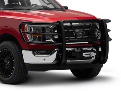 Westin HDX Winch Mount Modular Grille Guard; Black (21-23 F-150 w/o Front Parking Sensors, Excluding Raptor)