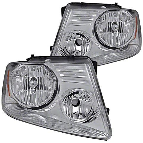 Factory Style Crystal Headlights; Chrome Housing; Clear Lens (04-08 F-150)