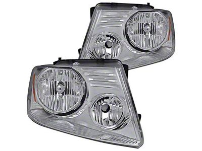 Factory Style Crystal Headlights; Chrome Housing; Clear Lens (04-08 F-150)