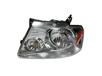 Headlight; Chrome Housing; Clear Lens; Driver Side (04-08 F-150)