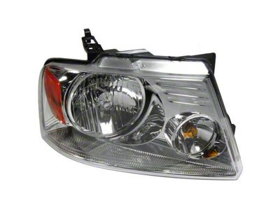 Headlight; Chrome Housing; Clear Lens; Passenger Side (04-08 F-150)