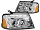 LED DRL Halo Projector Headlights; Chrome Housing; Clear Lens (04-08 F-150)