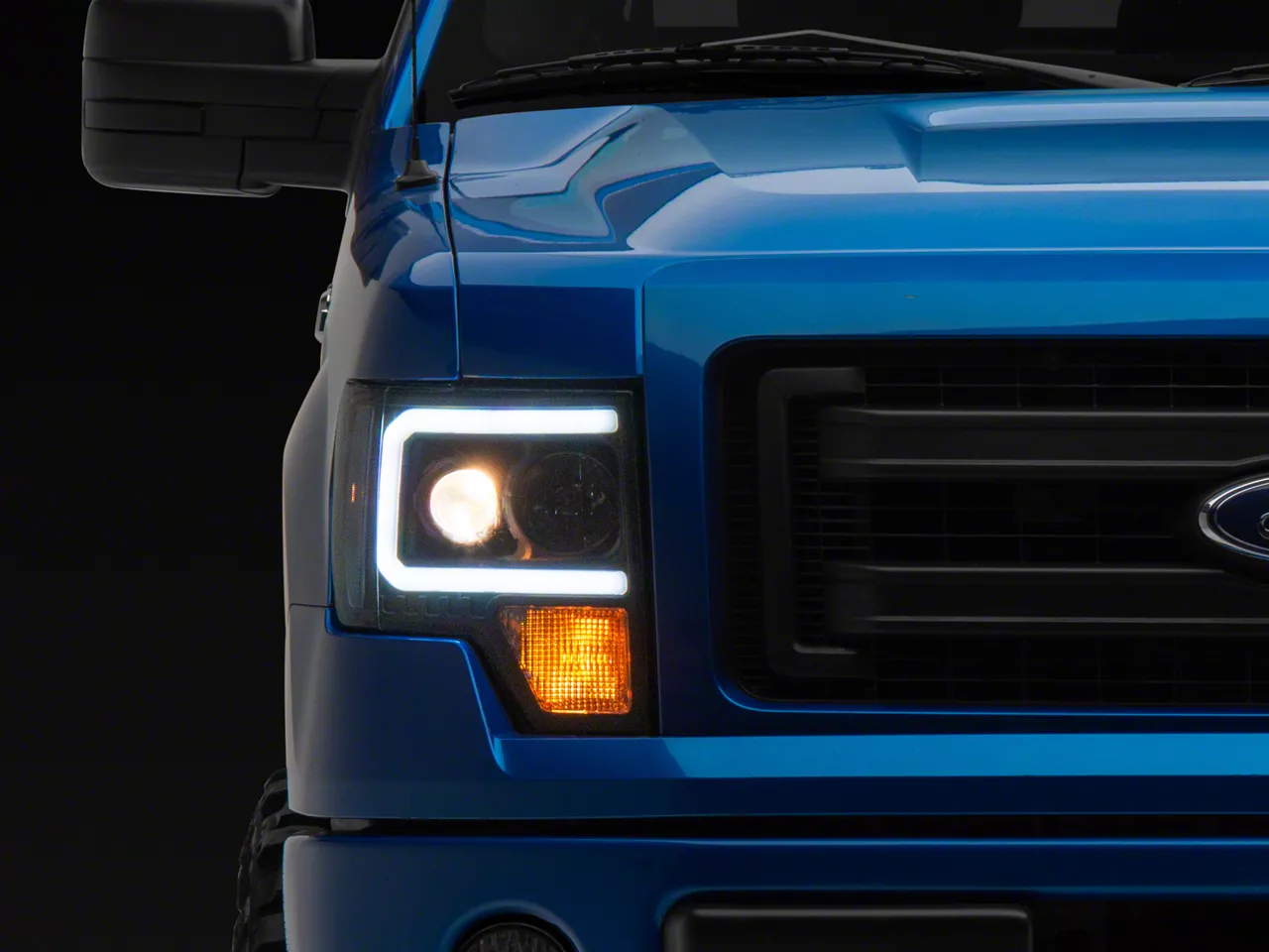 LED Projector Headlights; Black Housing; Clear Lens (09-14 F-150 w/ Factory Halogen Headlights)