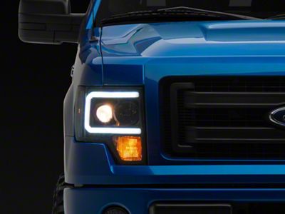 LED Projector Headlights; Black Housing; Clear Lens (09-14 F-150 w/ Factory Halogen Headlights)
