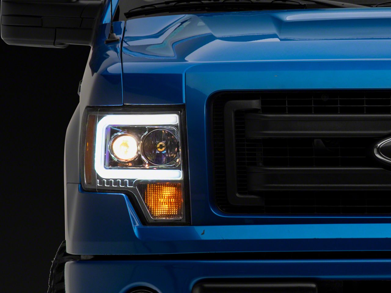 LED Projector Headlights; Chrome Housing; Clear Lens (09-14 F-150 w/ Factory Halogen Headlights)