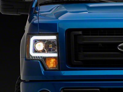 LED Projector Headlights; Chrome Housing; Clear Lens (09-14 F-150 w/ Factory Halogen Headlights)