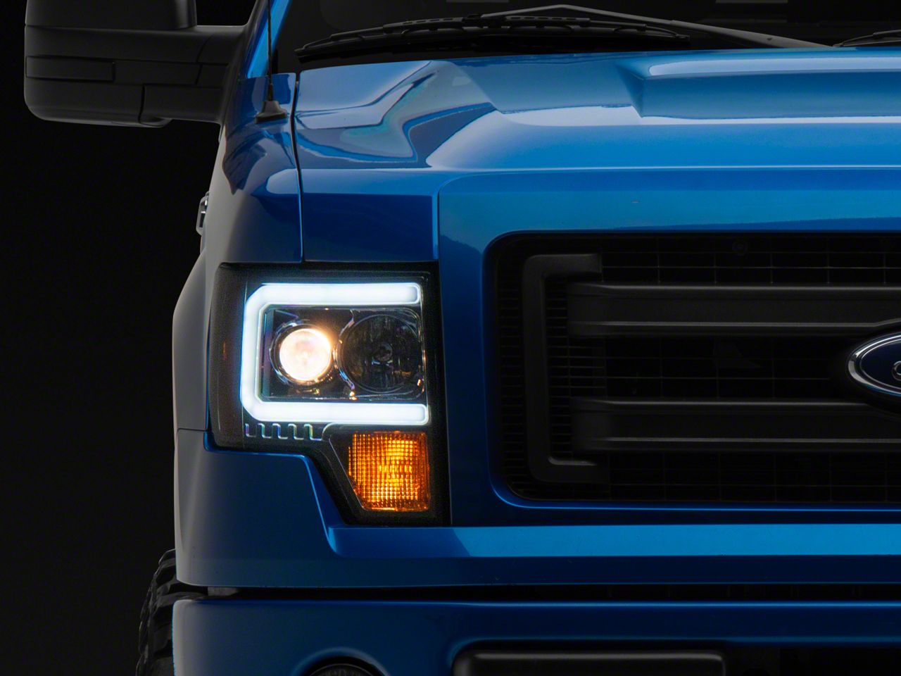 LED Projector Headlights; Chrome Housing; Smoked Lens (09-14 F-150 w/ Factory Halogen Headlights)