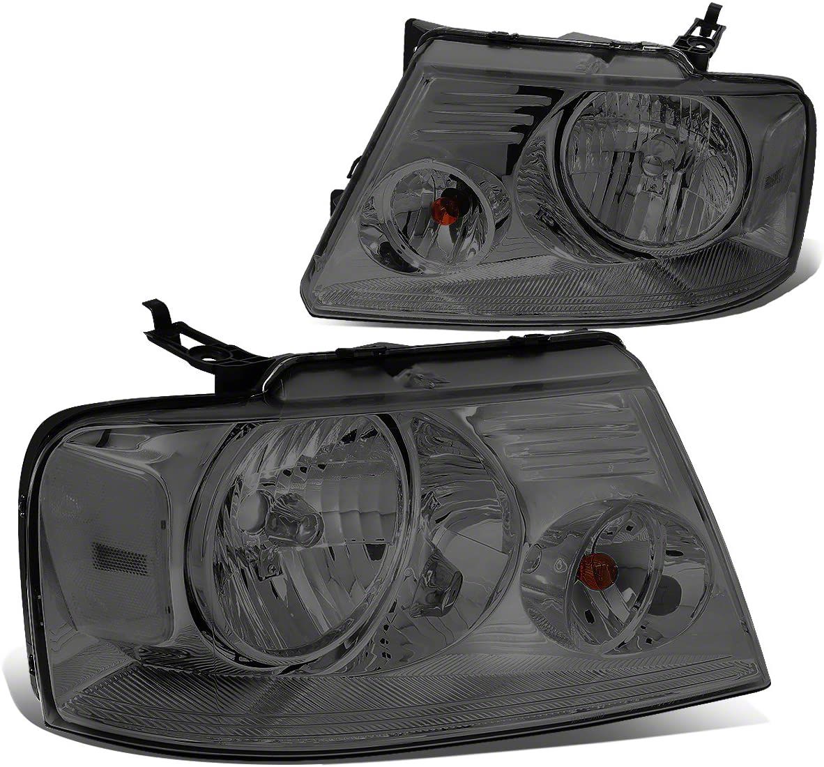Factory Style Headlights with Clear Corner Lights; Chrome Housing; Smoked Lens (04-08 F-150)