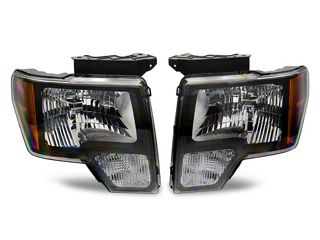 G-PLUS Clear Lens Black Housing Headlights For 2009-2014 Ford F150 Pickup - Pair F150 Headlights - Foto 2