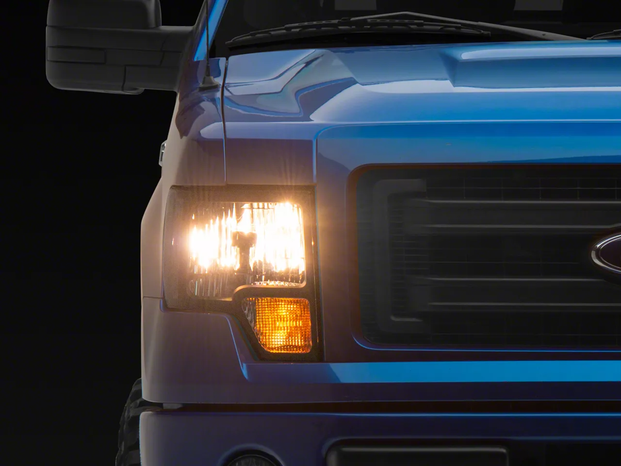 Factory Style Headlights with Clear Corner Lights; Black Housing; Clear Lens (09-14 F-150 w/ Factory Halogen Headlights)