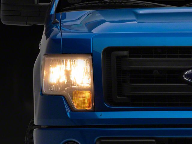 Factory Style Headlights with Clear Corner Lights; Chrome Housing; Clear Lens (09-14 F-150 w/ Factory Halogen Headlights)