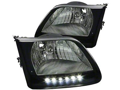 Factory Style Headlights; Chrome Housing; Clear Lens (97-03 F-150)