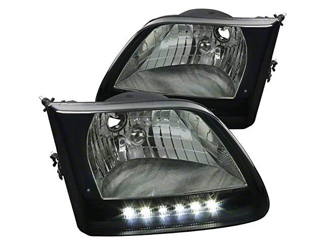 Factory Style Headlights; Chrome Housing; Clear Lens (97-03 F-150)