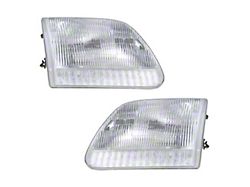 Headlights; Chrome Housing; Clear Lens (97-03 F-150)