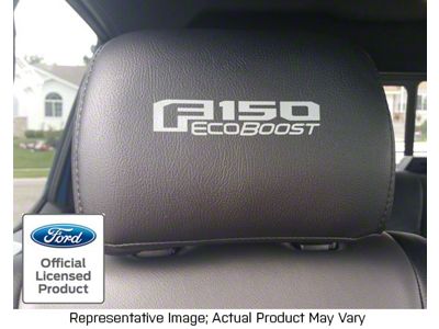 Headrest Decals with F-150 EcoBoost Logo; Red (15-20 F-150 w/ Leather Seats)