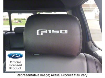 Headrest Decals with F-150 Logo; Red (15-20 F-150 w/ Leather Seats)