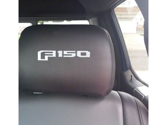 Headrest Decals with F-150 Logo; White (15-20 F-150 w/ Leather Seats)