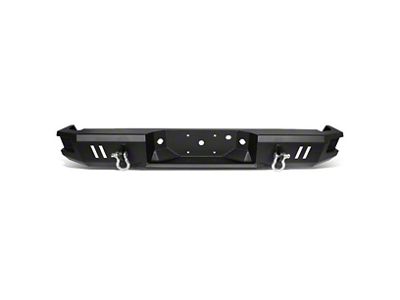 Heavy Duty Rear Bumper with D-Ring Shackles; Not Pre-Drilled for Backup Sensors; Black (09-14 F-150)