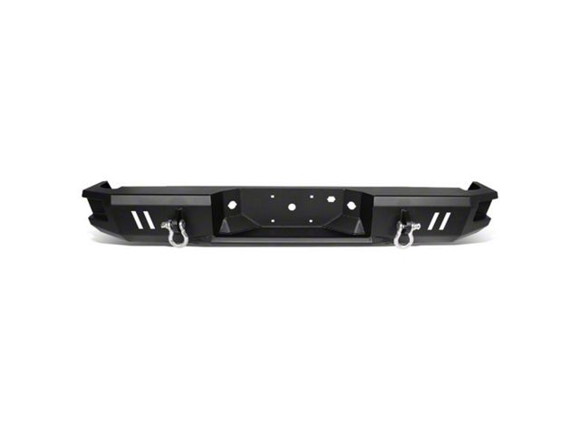 Heavy Duty Rear Bumper with D-Ring Shackles; Not Pre-Drilled for Backup Sensors; Black (09-14 F-150)