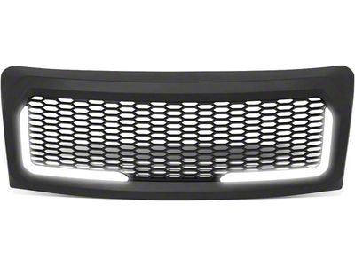 Honeycomb Mesh LED DRL Upper Replacement Grille; MAtte Black (09-14 F-150, Excluding Raptor)