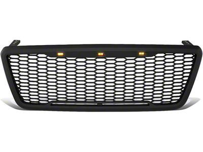 Honeycomb Mesh Upper Replacement Grille; Matte Black (04-08 F-150)
