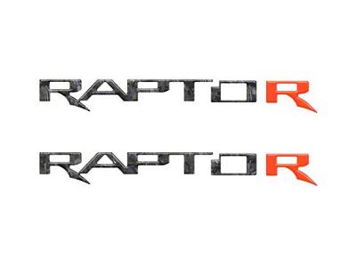 Hood Cowl Letter Inserts; Forged Carbon Fiber with Code Orange R (21-25 F-150 Raptor)