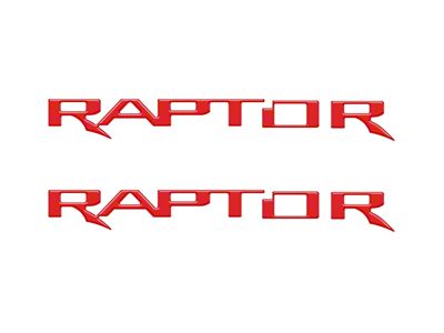 Hood Cowl Letter Inserts; Gloss Red (21-25 F-150 Raptor)