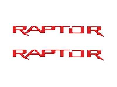 Hood Cowl Letter Inserts; Matte Red (21-25 F-150 Raptor)