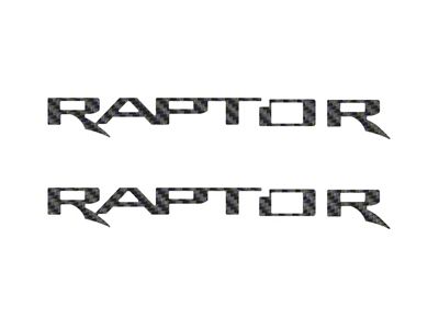 Hood Cowl Letter Inserts; Raw Carbon Fiber (21-25 F-150 Raptor)
