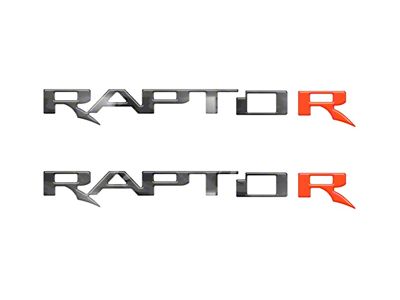 Hood Cowl Letter Inserts; Reflective Black Shadow with Red R (21-25 F-150 Raptor)