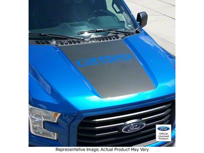 Hood Stripe with F-150 EcoBoost Logo; Blue (15-20 F-150, Excluding Raptor)