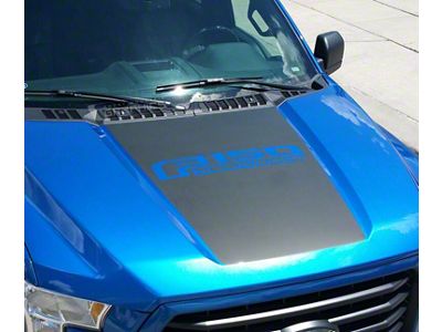 Hood Stripe with F-150 EcoBoost Logo; Matte Black (15-20 F-150, Excluding Raptor)