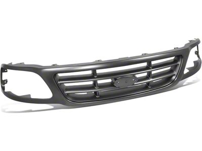 Horizontal Bar Style Upper Replacement Grille; Black (99-03 F-150)