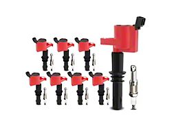 Ignition Coil Set with Iridium and Platinum Spark Plugs; Red (04-07 5.4L F-150)