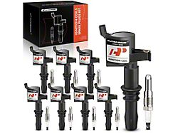 Ignition Coil Set with Platinum Spark Plugs; Black (05-Early 08 5.4L F-150)