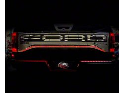 Illuminated Brushed Tailgate Insert Upgrade; Red (17-18 F-150 Raptor)