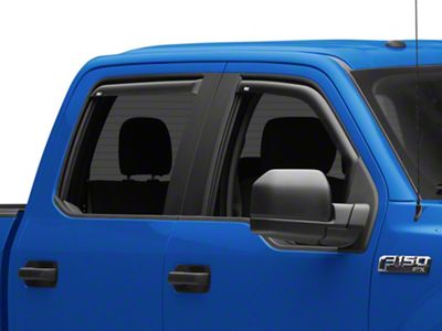 In-Channel Window Deflectors; Front and Rear; Smoke (15-20 F-150 SuperCrew)