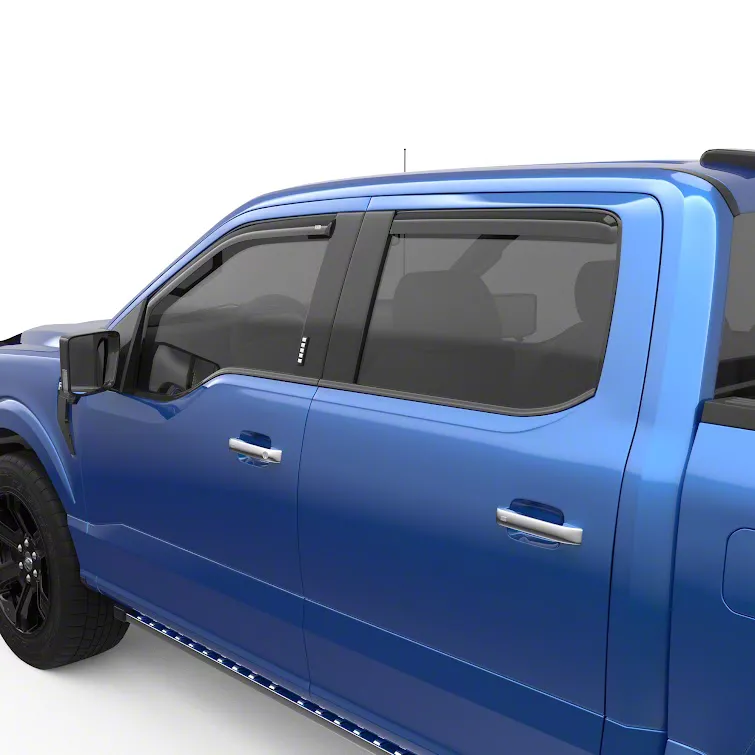 EGR In-Channel Window Visors – Front & Rear Set For 2019-2024 Ram 2500/3500 Crew Cab, Smoke Tint