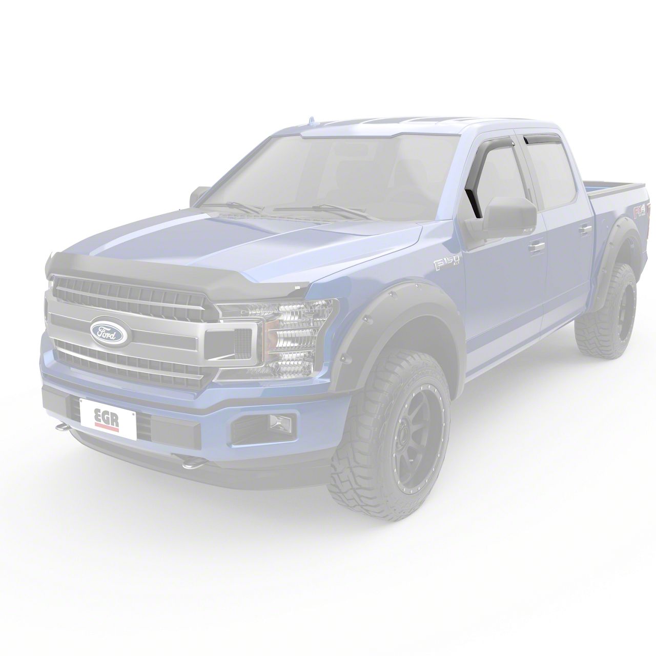 AUXITO In-Channel Window Visors For Ford F150 Crew Cab 2015-2024 – Gloss Black