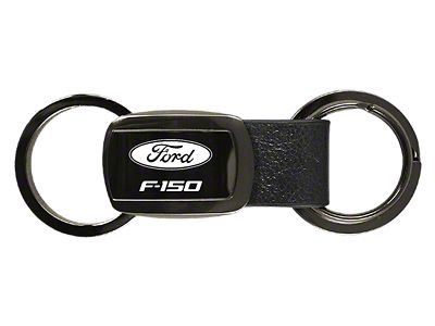 F-150 Leather Tri-Ring Key Fob; Gunmetal