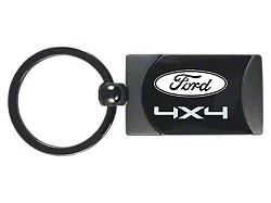 4x4 Ford Two-Tone Rectangular Key Fob; Gunmetal