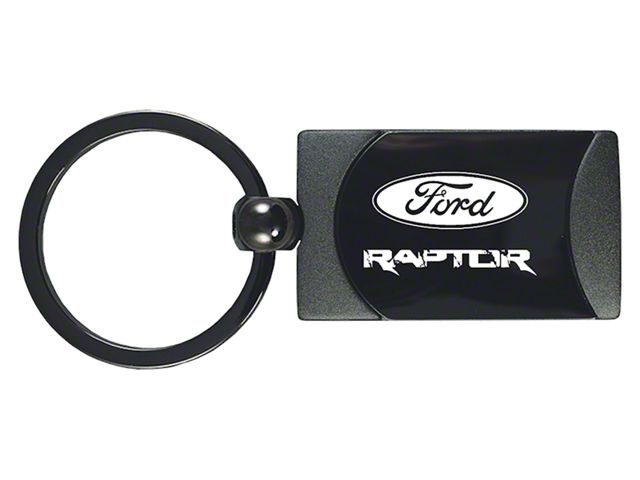 Raptor Two-Tone Rectangular Key Fob; Gunmetal