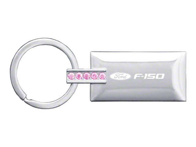 F-150 Jeweled; Pink; Rectangular Key Fob