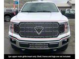 Laser Cut Rivet Mesh Upper Replacement Grille with Two 12-Inch LED Light Bars; Black (15-17 F-150 w/o Forward Facing Camera, Excluding Raptor)
