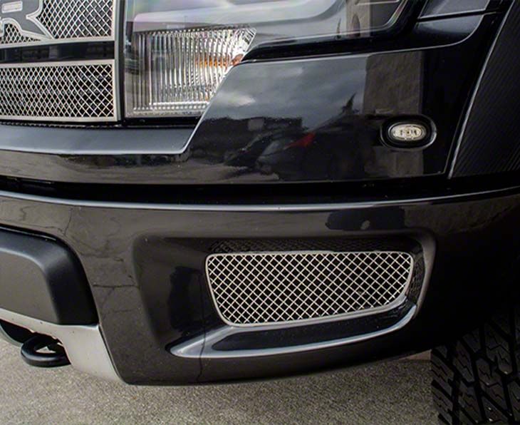 Laser Mesh Lower Outer Bumper Grille Inserts (10-14 F-150 Raptor)