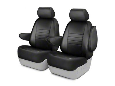 Fia LeatherLite Series Front Seat Covers; Black (15-25 F-150 w/ Bucket Seats)