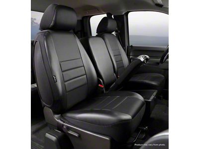 Fia LeatherLite Series Front Seat Covers; Black (11-14 F-150 w/ Bench Seat)