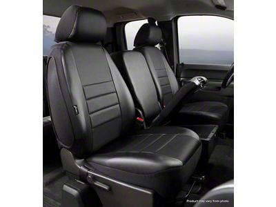 LeatherLite Series Front Seat Covers; Black (15-24 F-150 w/ Bench Seat)
